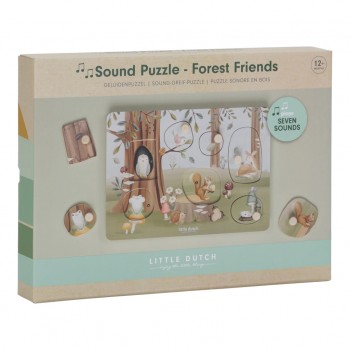 LITTLE DUTCH Puzzle so zvukom Forest friends