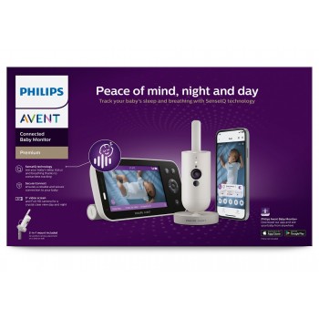 Philips AVENT Pestúnka detská chytrá Premium s prekladom plaču, sledovaním spánku a dýchania SCD971