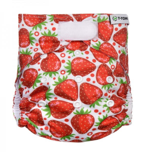 T-TOMI Plienka vrecková, typ AIO - suchý zips, 4-15kg, Strawberries