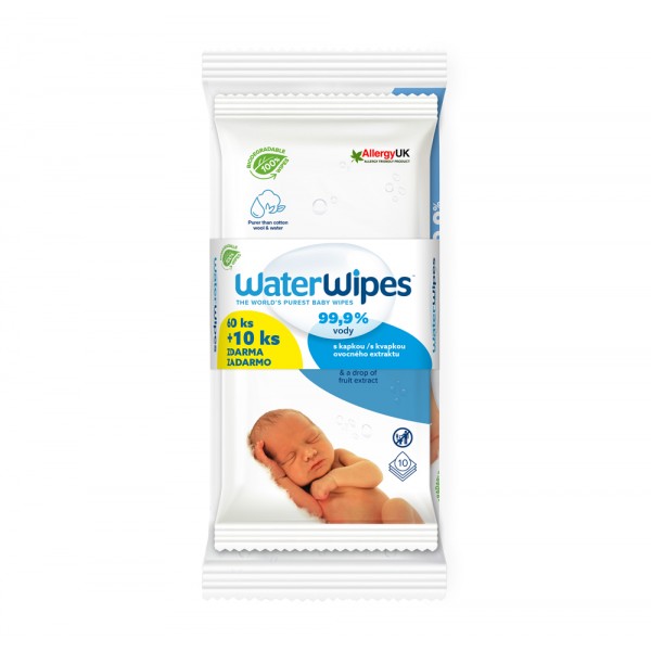 WATERWIPES 100% BIO odbúrateľné obrúsky 60+10 ks