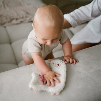 BABYONO Hračka maznáčik Lama Lulu ružová 0m+