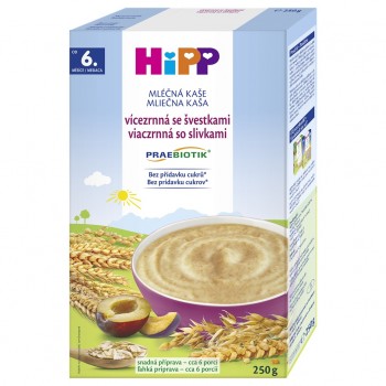 HiPP PRAEBIOTIK® Kaša mliečna viaczrnná so slivkami 250 g, 6m+
