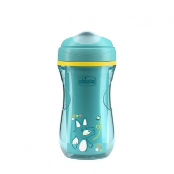 CHICCO Hrnček Active s tvrdým náustkom teal, 14m+