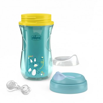 CHICCO Hrnček Active s tvrdým náustkom teal, 14m+