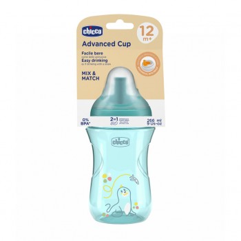 CHICCO Hrnček Advanced so slamkovým náustkom teal, 12m+