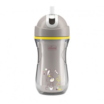 CHICCO Hrnček Sport so slamkou grey, 14m+