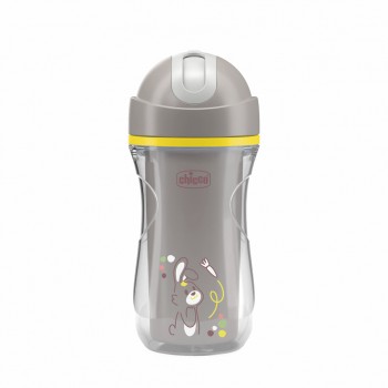 CHICCO Hrnček Sport so slamkou grey, 14m+