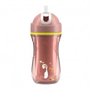 CHICCO Hrnček Sport so slamkou pink, 14m+