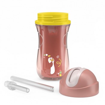 CHICCO Hrnček Sport so slamkou pink, 14m+