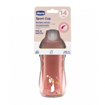 CHICCO Hrnček Sport so slamkou pink, 14m+