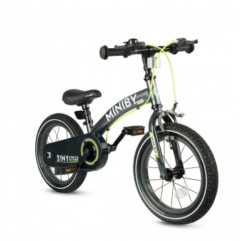 QPLAY Bicykel Miniby 3v1 Grey, vek 2 - 8 rokov