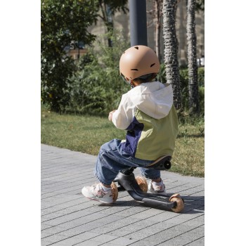 QPLAY Kolobežka / odrážadlo Sema Evo s LED svetlami Khaki, vek 1 - 6 rokov, do 50 kg