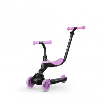 QPLAY Kolobežka / odrážadlo Sema Evo s LED svetlami Violet, vek 1 - 6 rokov, do 50 kg