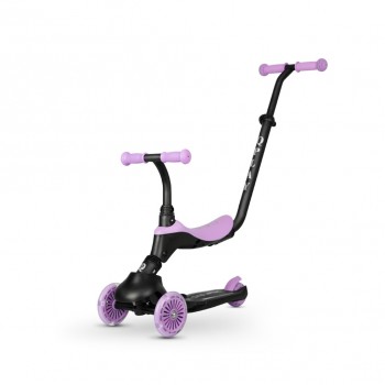 QPLAY Kolobežka / odrážadlo Sema Evo s LED svetlami Violet, vek 1 - 6 rokov, do 50 kg