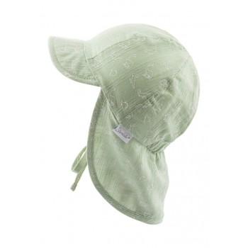 STERNTALER Čiapka so šiltom a ochranou krku na zaväzovanie s UV filtrom 30 zelená chlapec-41 cm-4-5 