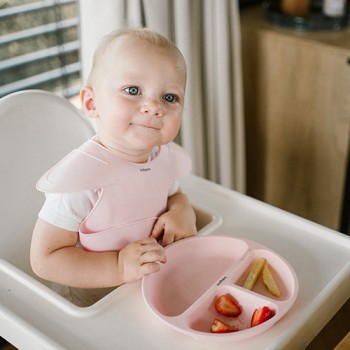 BABYONO Podbradník silikónový - Pink