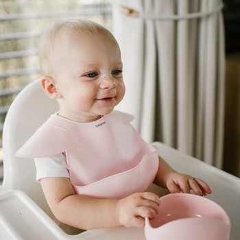 BABYONO Podbradník silikónový - Pink