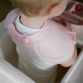 BABYONO Podbradník silikónový - Pink