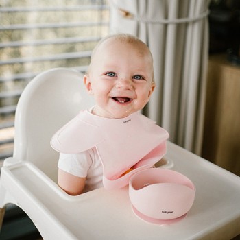BABYONO Podbradník silikónový - Pink