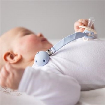 BABYONO Klip na cumlík silikónový - modrý