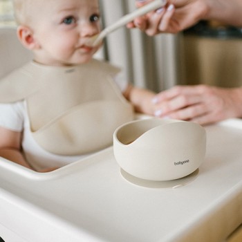 BABYONO Miska silikónová s prísavkou - beige 6m+