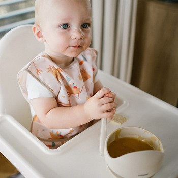 BABYONO Miska silikónová s prísavkou - beige 6m+
