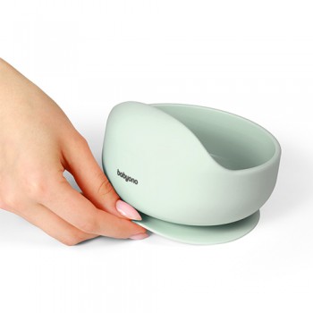 BABYONO Miska silikónová s prísavkou - sage 6m+