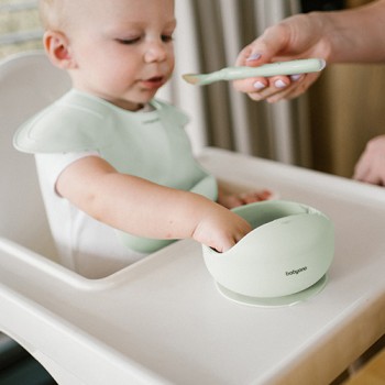 BABYONO Miska silikónová s prísavkou - sage 6m+