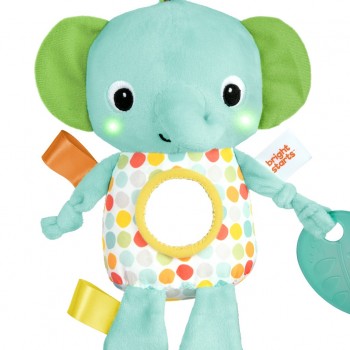 BRIGHT STARTS Hračka s melódiou na C krúžku slon Huggin' Lights ™0m+