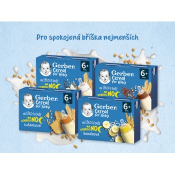 GERBER Mliečko s kašou sušienkové Cereal 2x200 ml