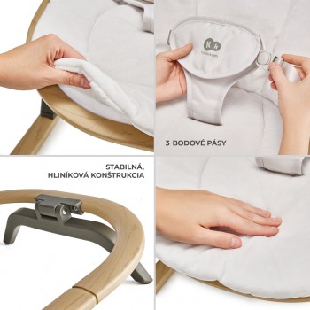 KINDERKRAFT Lehátko Elsu Grey, do 9kg