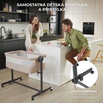 KINDERKRAFT Postieľka detská polohovateľná Neste Up2 Light Grey