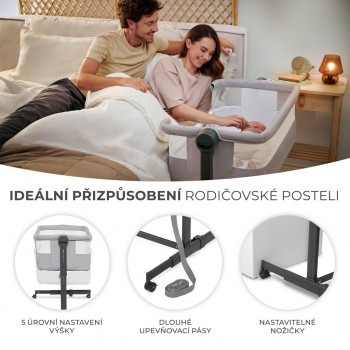 KINDERKRAFT Postieľka detská polohovateľná Neste Up2 Light Grey