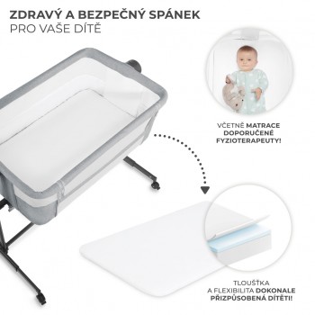 KINDERKRAFT Postieľka detská polohovateľná Neste Up2 Light Grey