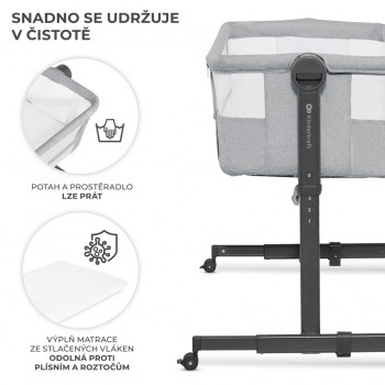 KINDERKRAFT Postieľka detská polohovateľná Neste Up2 Light Grey