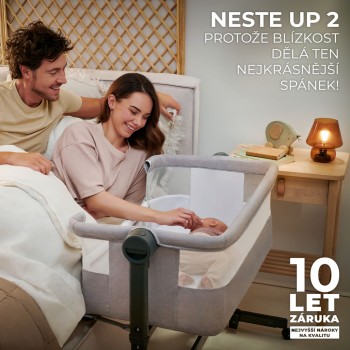 KINDERKRAFT Postieľka detská polohovateľná Neste Up2 Light Grey