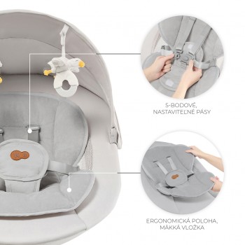 KINDERKRAFT SELECT Lehátko pohupujúce 2v1 Tulsy Beige, do 9kg
