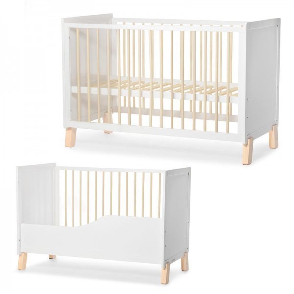 KINDERKRAFT SELECT Postieľka drevená so zábranou Nico White, Premium