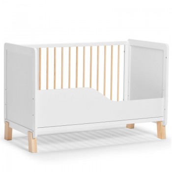 KINDERKRAFT SELECT Postieľka drevená so zábranou Nico White, Premium