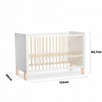 KINDERKRAFT SELECT Postieľka drevená so zábranou Nico White, Premium