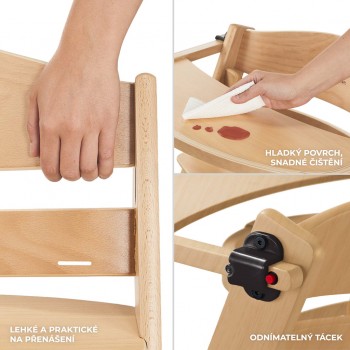 KINDERKRAFT Stolička jedálenská Enock Beige