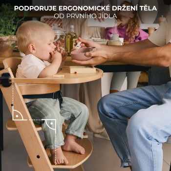 KINDERKRAFT Stolička jedálenská Enock Brown