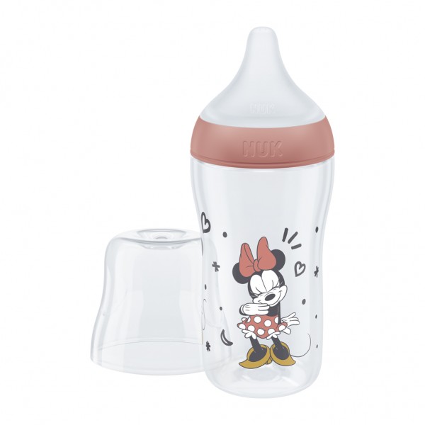 NUK Fľaša kojenecká Mickey s kontrolou teploty Perfect Match 260 ml červená