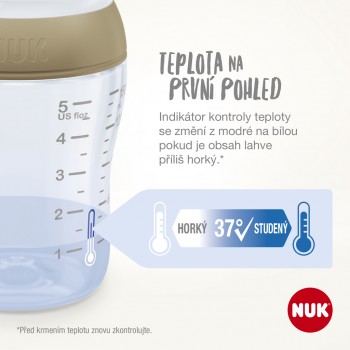 NUK Fľaša kojenecká Mickey s kontrolou teploty Perfect Match 260 ml červená
