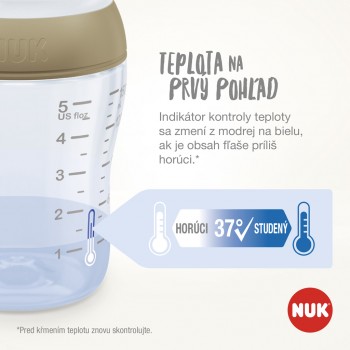 NUK Fľaša kojenecká Mickey s kontrolou teploty Perfect Match 260 ml červená