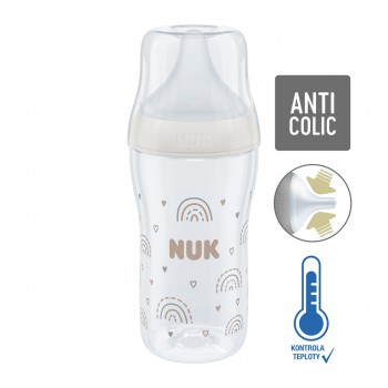 NUK Fľaša kojenecká sklenená s kontrolou teploty Perfect Match 230 ml