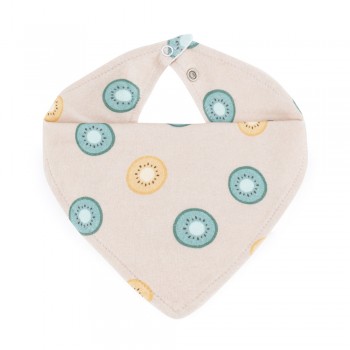 PETITE&MARS Podbradník bandana Luke 2 ks Beige Kiwis&Misty Green 3m+