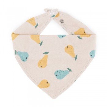 PETITE&MARS Podbradník bandana Luke 2 ks Beige Pears&Intense Ochre 3m+