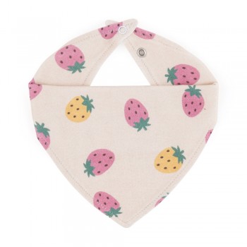 PETITE&MARS Podbradník bandana Luke 2 ks Beige Strawberies&Dusty Rose 3m+