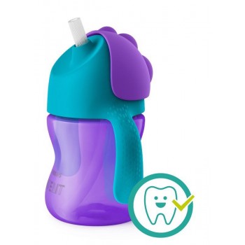 Philips AVENT Hrnček 200 ml Bendy s ohybnou slamkou dievča+darček PETITE&MARS Miska 6m+